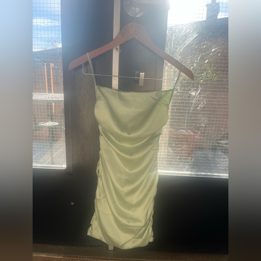 Light green silky Oh Polly dress